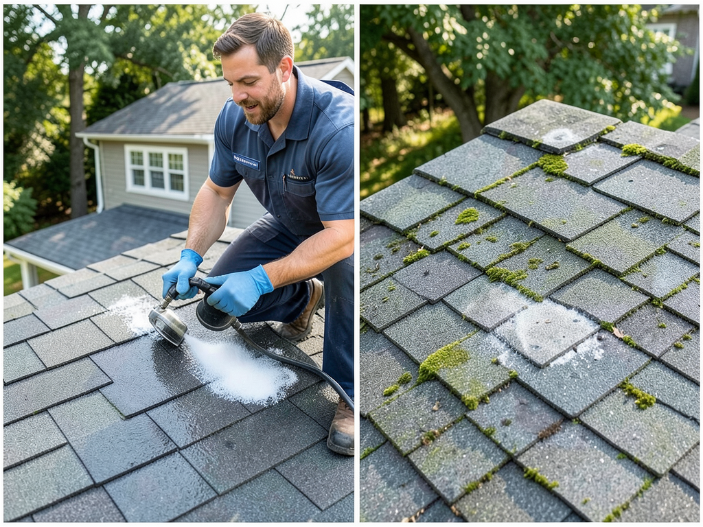 Removing ugly black streaks and moss from your sha